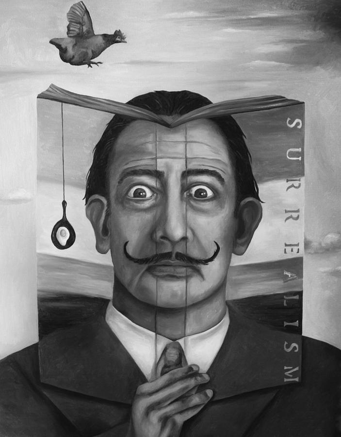 The Book Of Surrealism bw Painting by Leah Saulnier The Painting Maniac