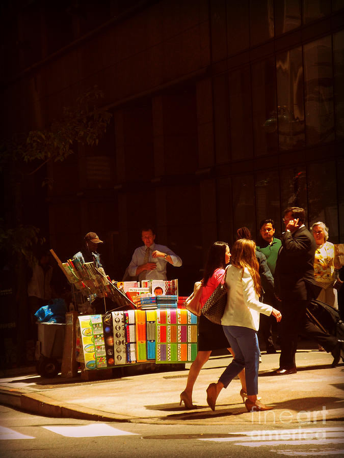 The Bookseller - New York City Street Scene - Street Vendor Photograph by Miriam Danar