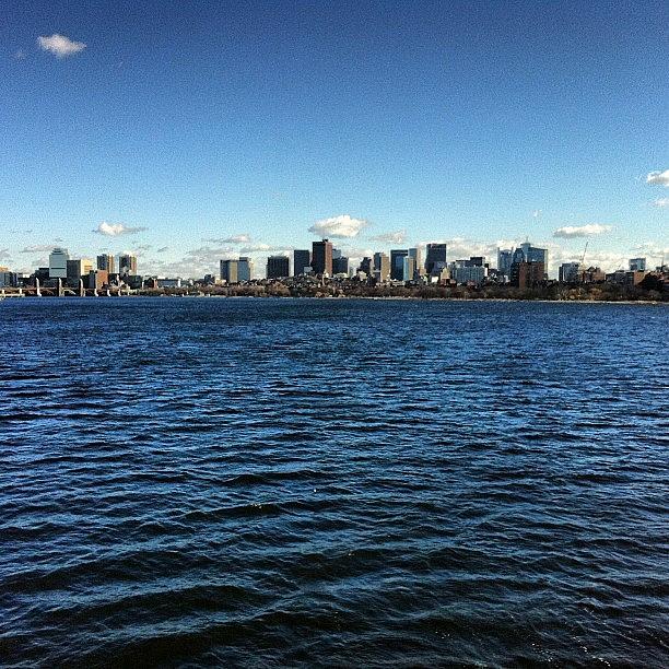 The Boston Skyline Over The Charles Photograph by Raam Dev