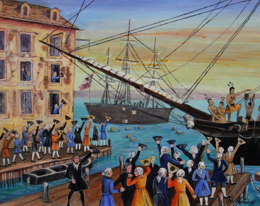 The Boston Tea Party  Painting by Jan Mecklenburg