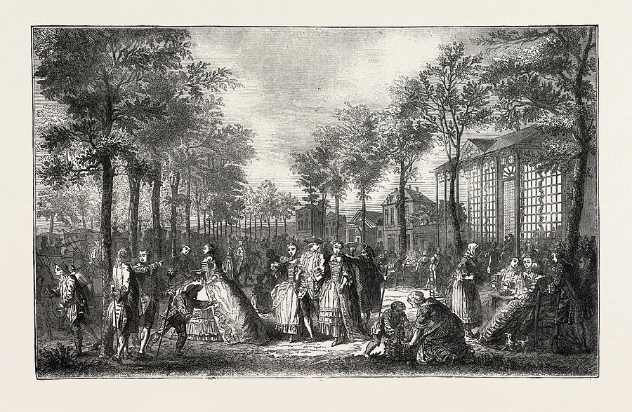 The Boulevards Of Paris In The 18th Century Drawing by French School ...