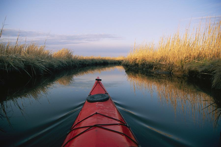 No People Photograph - The Bow Of A Kayak Points The Way by Skip Brown No People Photograph - The Bow Of A Kayak Points The Way by Skip Brown
