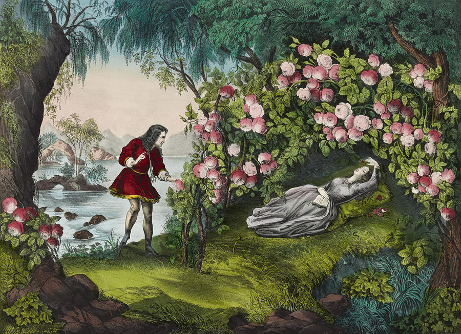 Rose Painting - The Bower of roses circa 1856 by Aged Pixel