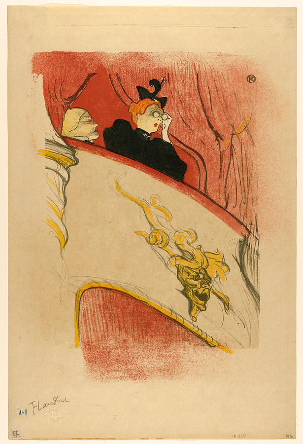 The Box with the Gilded Mask Drawing by Henri de Toulouse-Lautrec