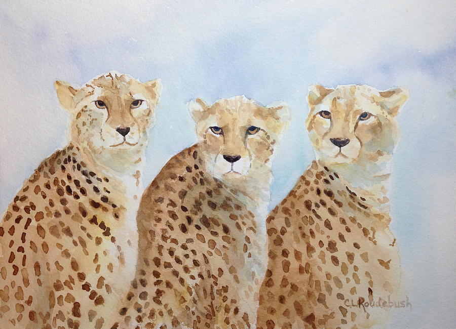 Cheetah Painting - The Boys by Cynthia Roudebush