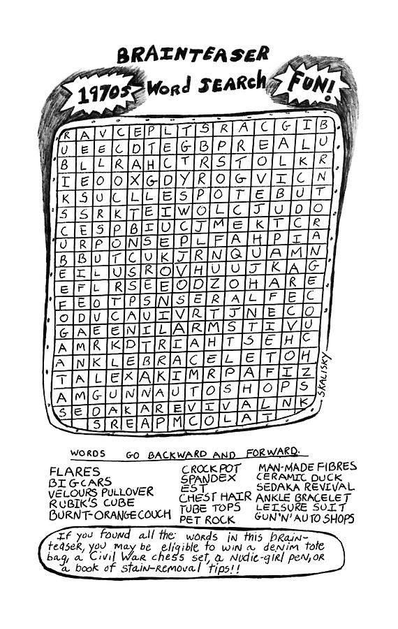 The Brainteaser Word Search Drawing by Stephanie Skalisk
