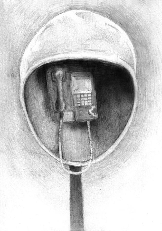 The Brasilian Payphone Drawing by Di Fernandes Fine Art America