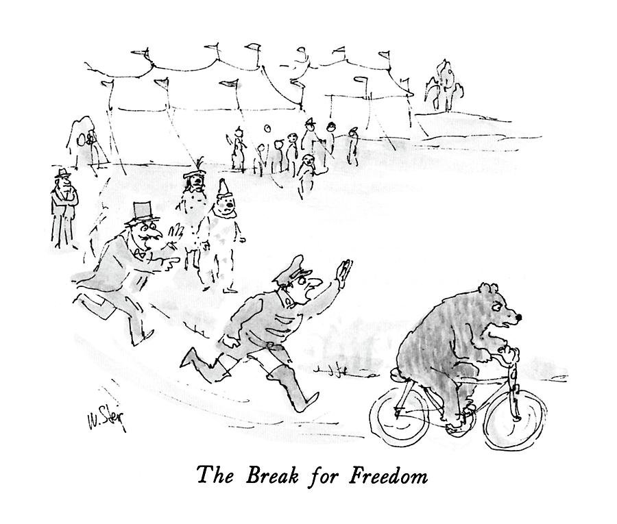 The Break For Freedom Drawing by William Steig