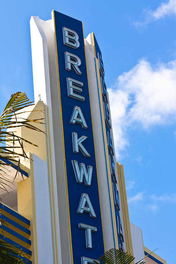 The Breakwater Neon Sign Photograph by Ed Gleichman