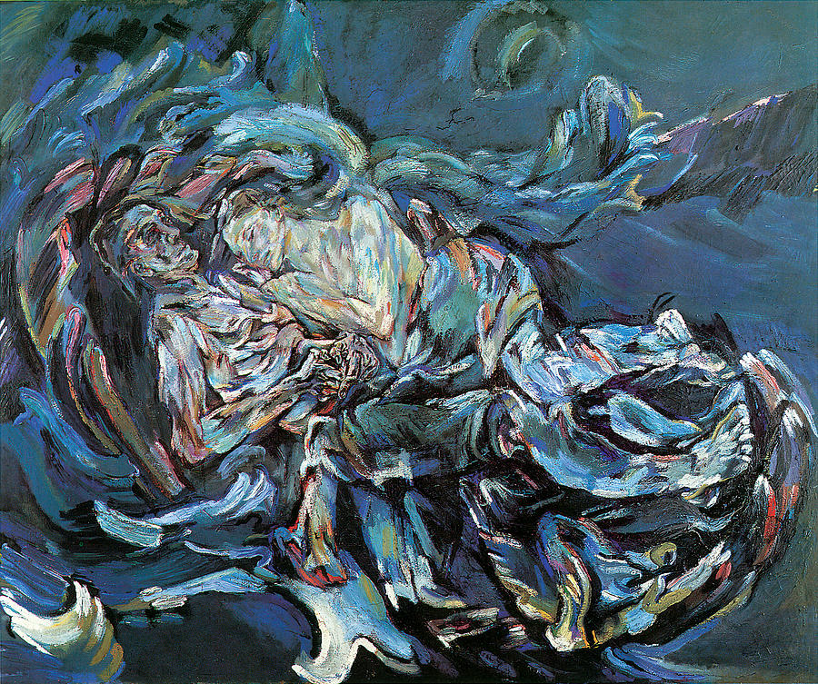 Impressionism Painting - The Bride and the Wind by Oskar Kokoschka