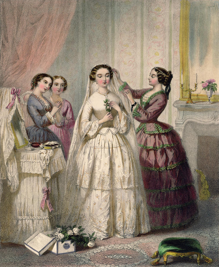 Train Photograph - The Bride, Engraved By J. Battannier, 1852-53 Colour Litho by Henri Lafon
