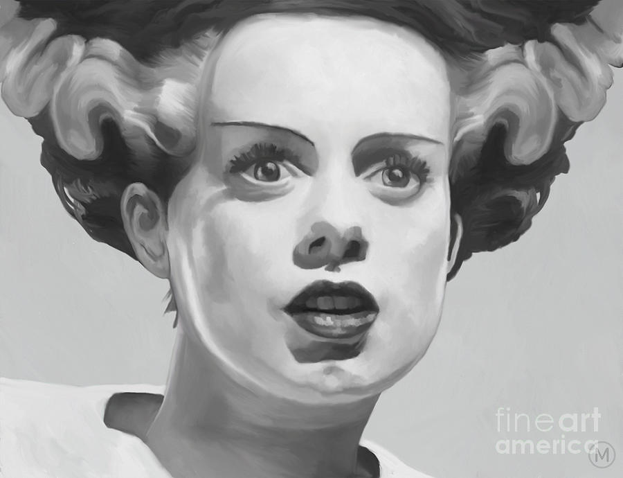 Portrait Digital Art - The Bride of Frankenstein by JL Meana