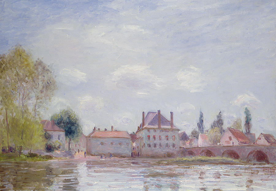 Alfred Sisley Painting - The Bridge at Moret sur Loing by Alfred Sisley