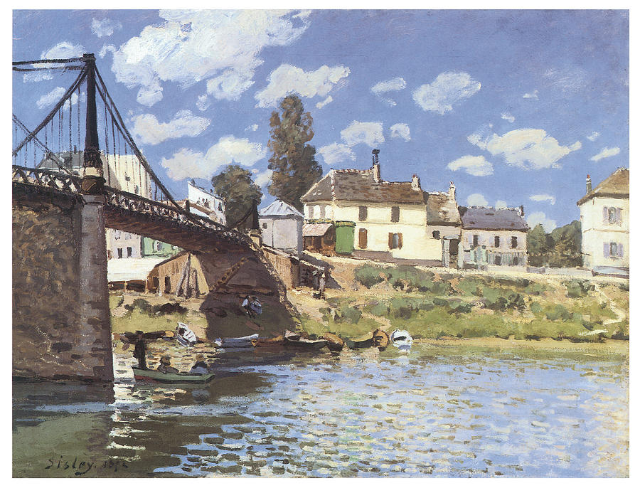 Alfred Sisley Painting - The Bridge at Villeneuve-la-Garenne by Alfred Sisley