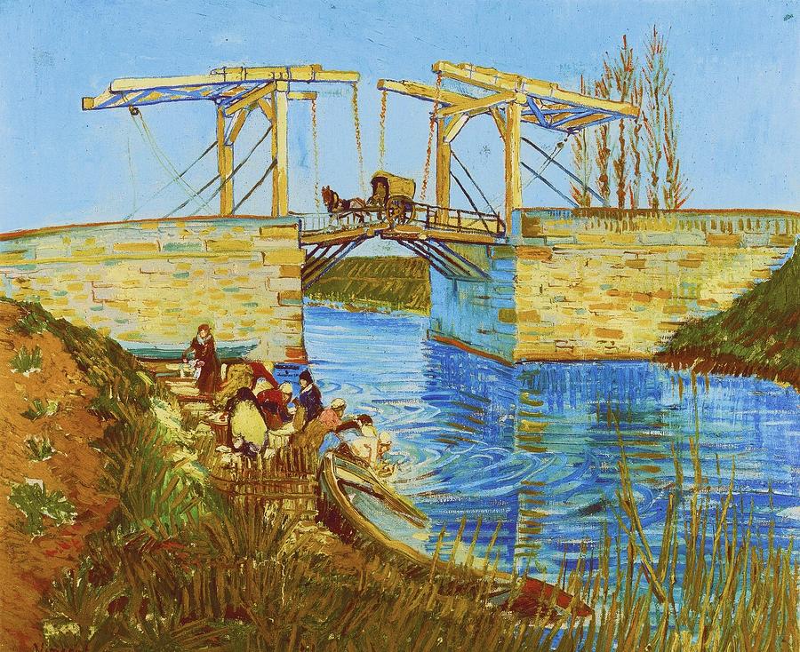 The Bridge Of Langlois At Arles With Laundresses Painting by Vincent ...