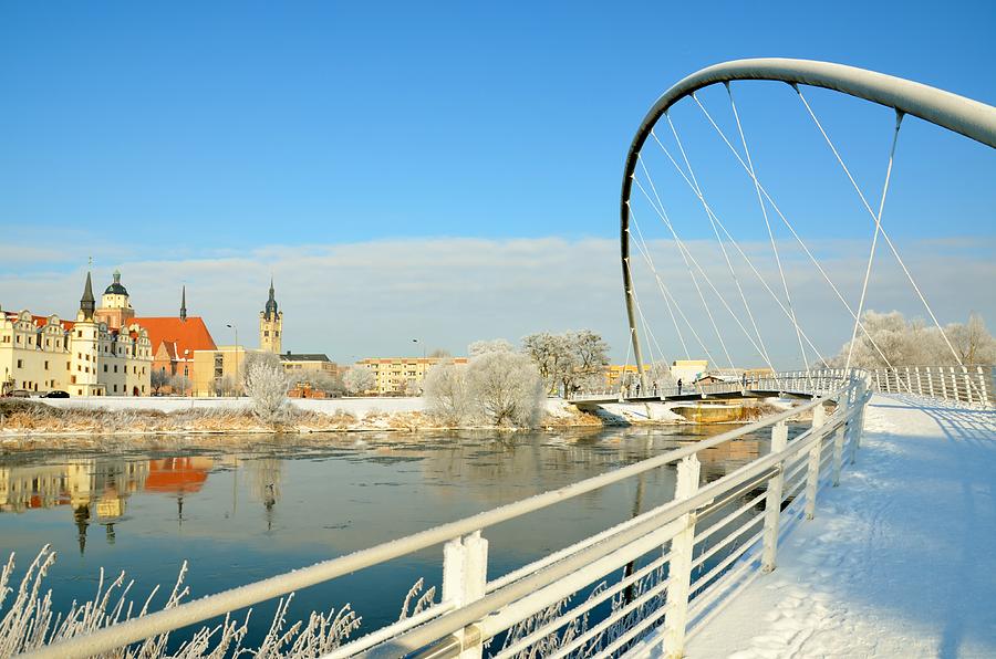 Bridge Photograph - The Bridge Over The River In Winter by Gynt Bridge Photograph - The Bridge Over The River In Winter by Gynt