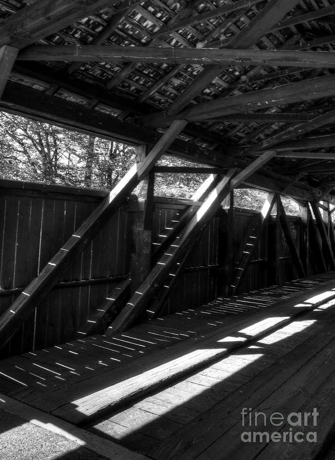 The Bridge Timbers bw Photograph by Mel Steinhauer