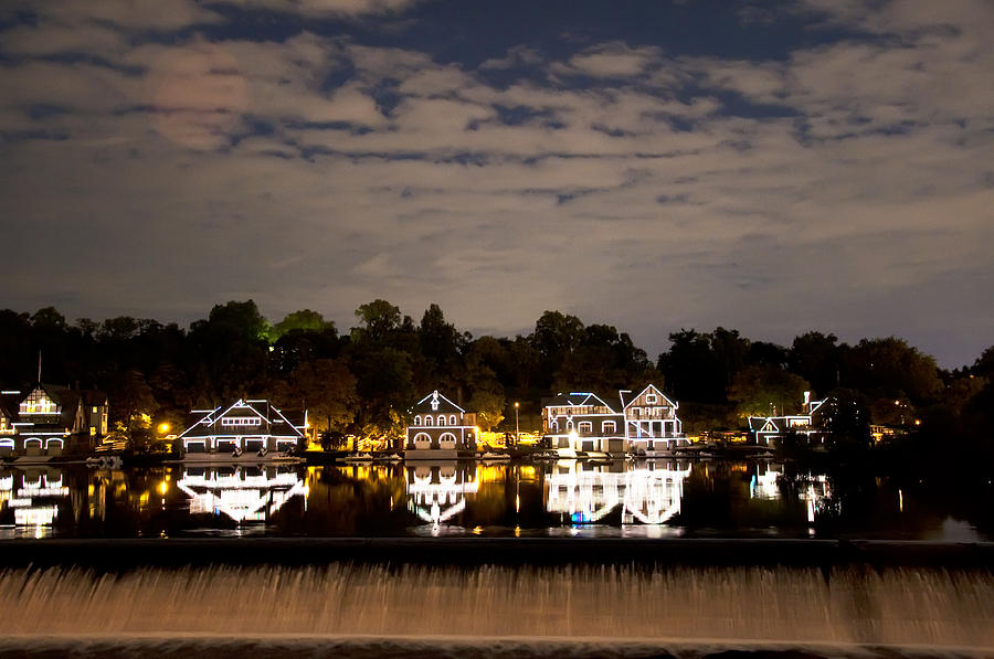 Philadelphia Photograph - The Bright Lights of Boathouse Row by Bill Cannon