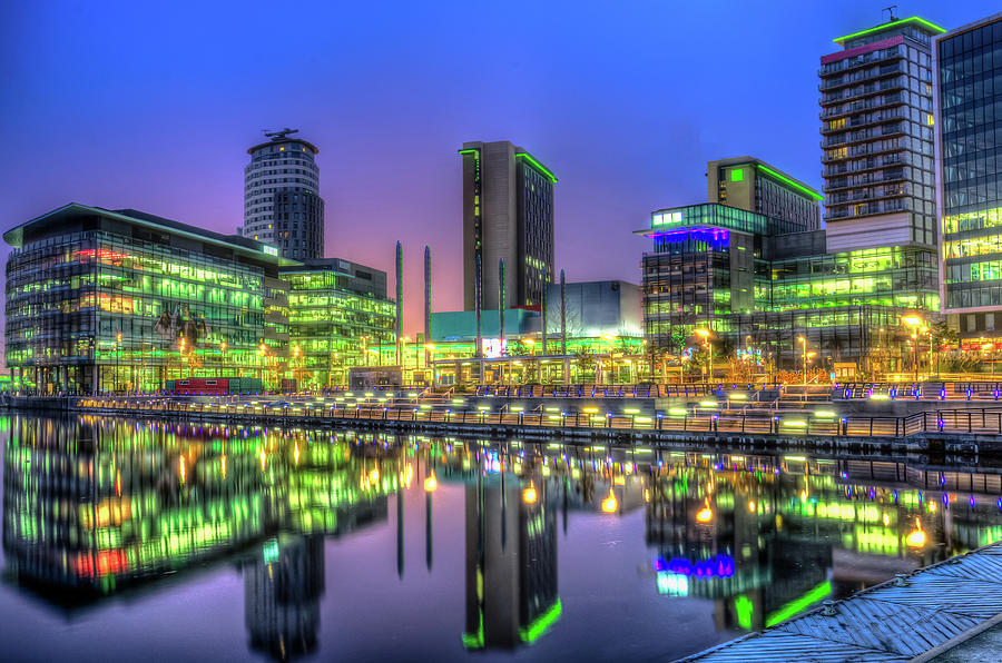 The Bright Lights Of Media City Photograph by Philip R Jones