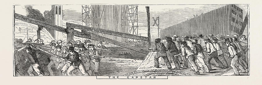 The Britannia Bridge The Capstan Drawing By English School 