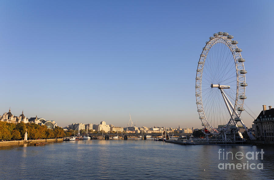 London Photograph - The British Airways London Eye and the River Thames in London England by Robert Preston