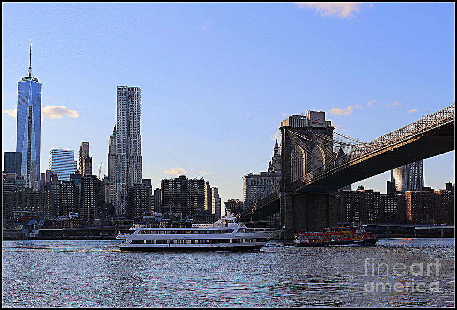 The Brooklyn Bridge and New York City Skyline Photograph by Dora Sofia Caputo