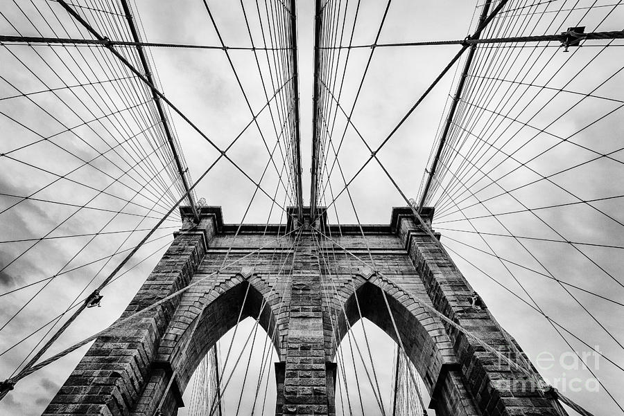 Black And White Photograph - The Brooklyn Bridge by John Farnan