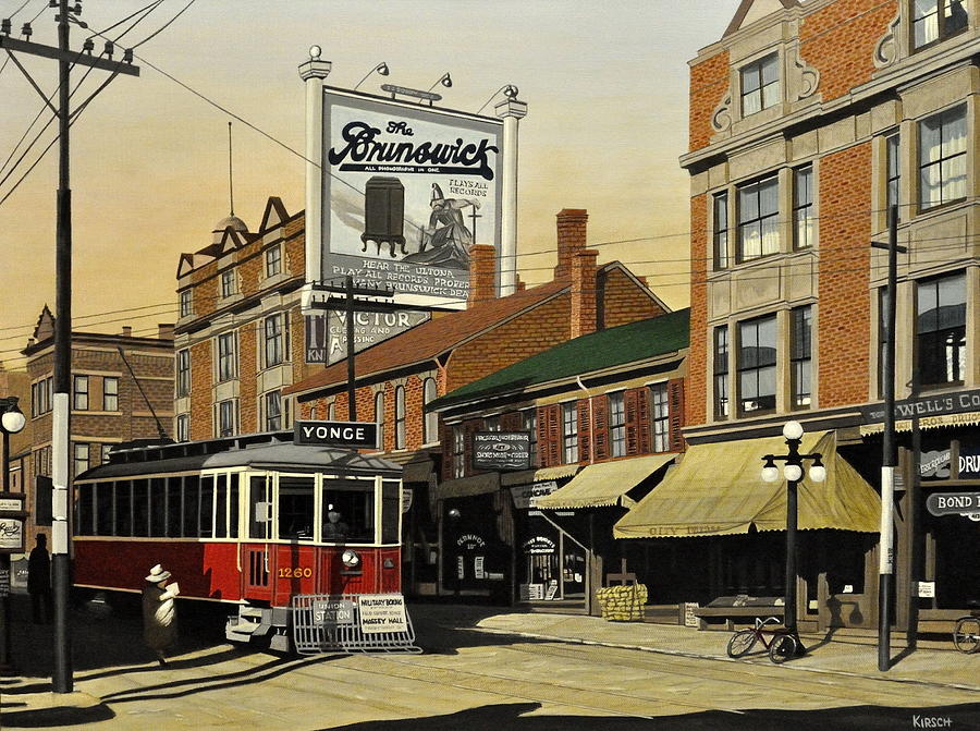 Yonge and College Streets 1917 aka The Brunswick 1917 Painting by Kenneth M Kirsch
