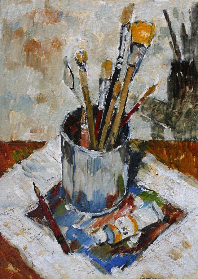 Still Life Painting - The Brush Can by Owen Hunt