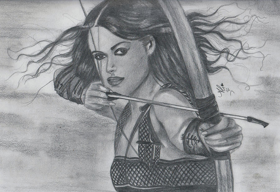 Hunter Drawing - The Brutal Woman by Bobby Dar