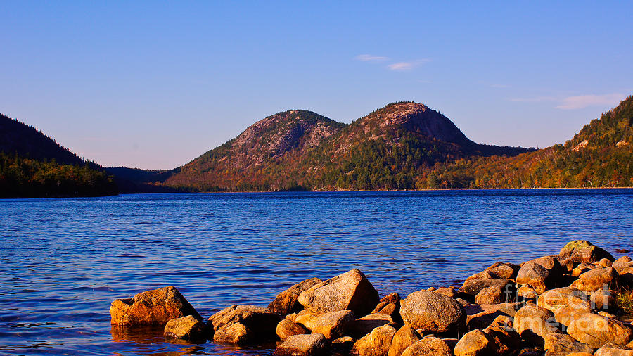 The Bubbles and Jordan Pond. Photograph by New England Photography