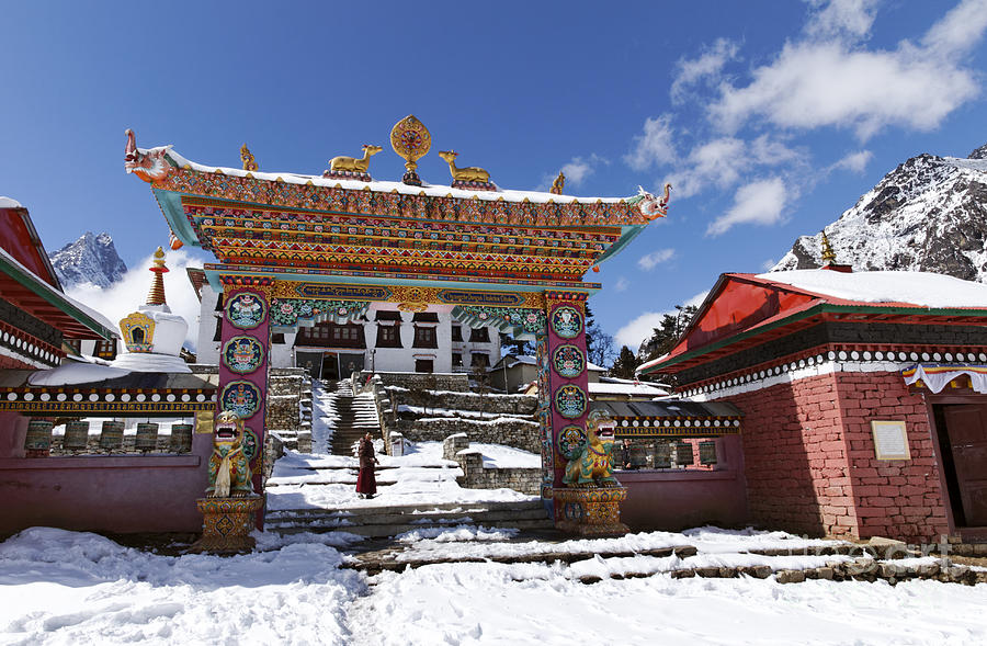 Tengboche Photograph - The buddhist Tengboche Monastery in the Everest Region of Nepal by Robert Preston