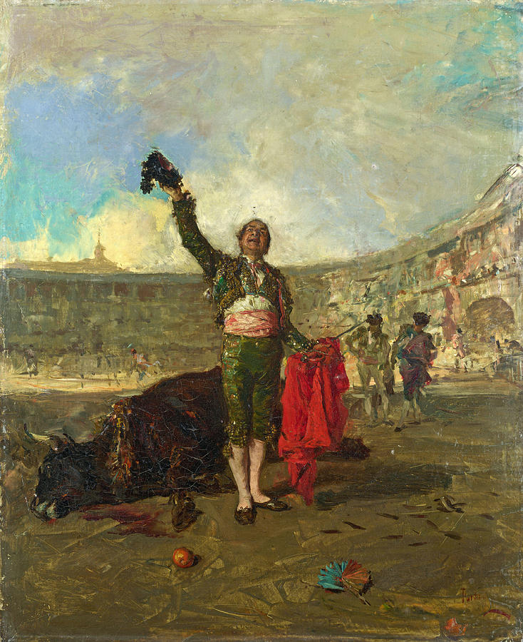 Maria Fortuny Painting - The Bull-Fighters Salute by Maria Fortuny