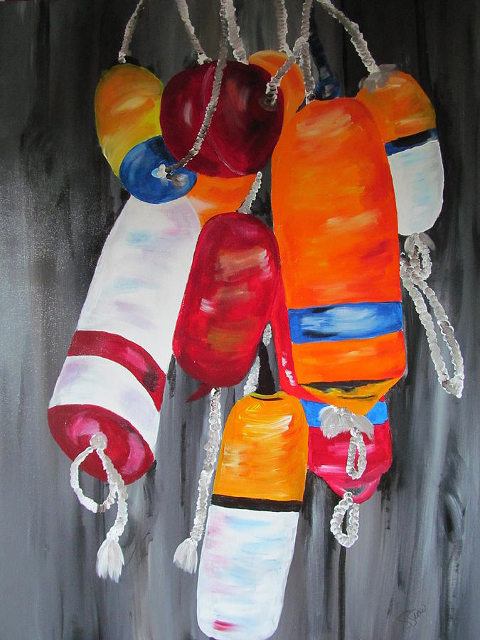 The Buoys Painting by Susan Voidets