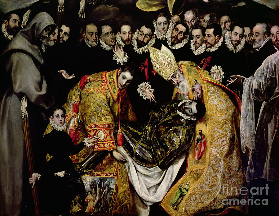 The Burial of Count Orgaz from a legend of 1323 detail of a young page Painting by El Greco Domenico Theotocopuli