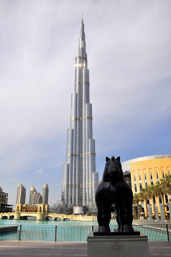 The Burj Khalifa and Horse Photograph by Andrew Dinh