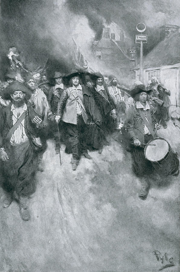 Bacon's Rebellion Photograph - The Burning Of Jamestown, 1676, Illustration From Colonies And Nation By Woodrow Wilson, Pub by Howard Pyle