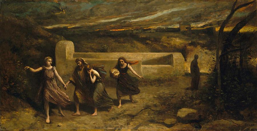 The Burning of Sodom Painting by Jean-Baptiste-Camille Corot