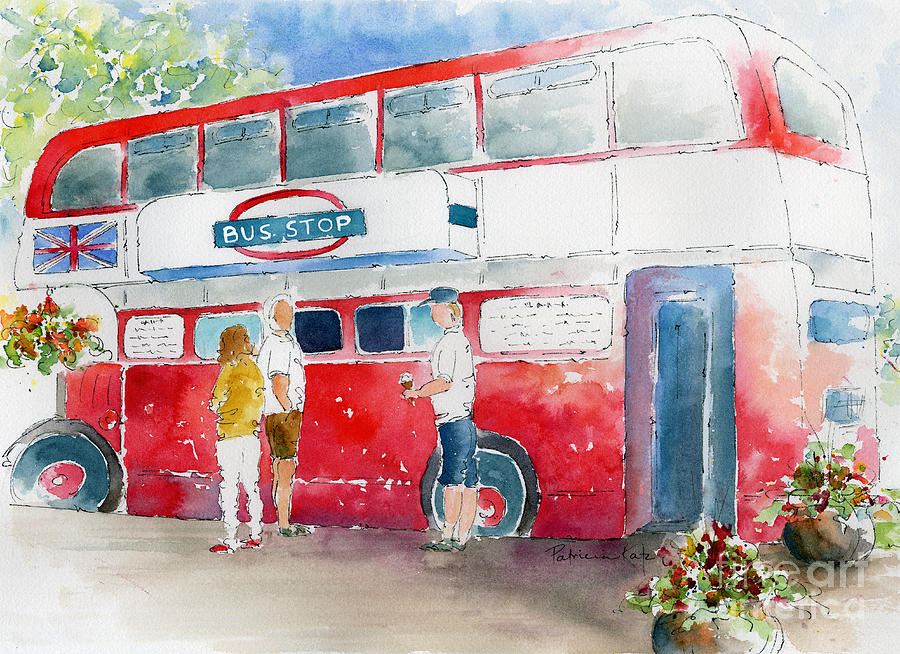 Impressionism Painting - The Bus Stop by Pat Katz