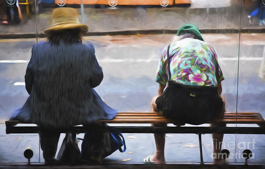People Photograph - The bus stop by Sheila Smart Fine Art Photography