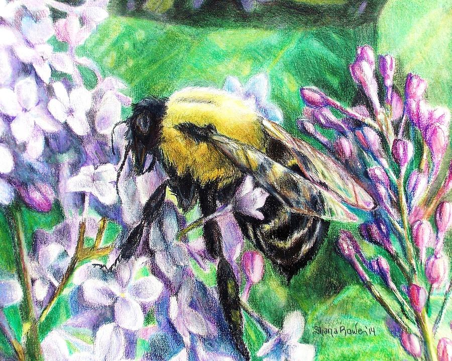 Flower Painting - The Busy Bee and the Lilac Tree by Shana Rowe Jackson