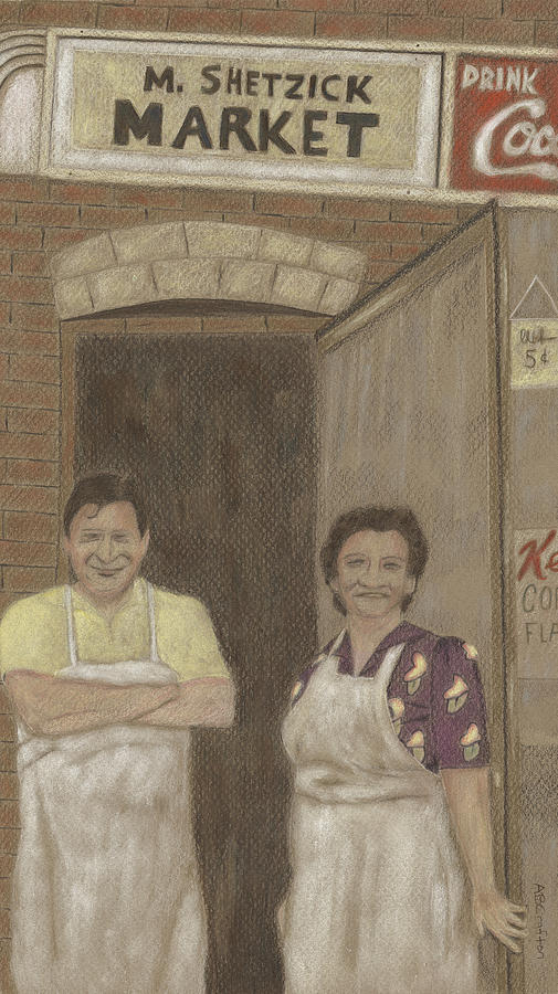 The Butcher and His Wife  Drawing by Arlene Crafton