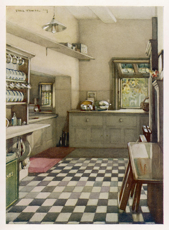 The Butler S Pantry In An English Drawing By Mary Evans Picture