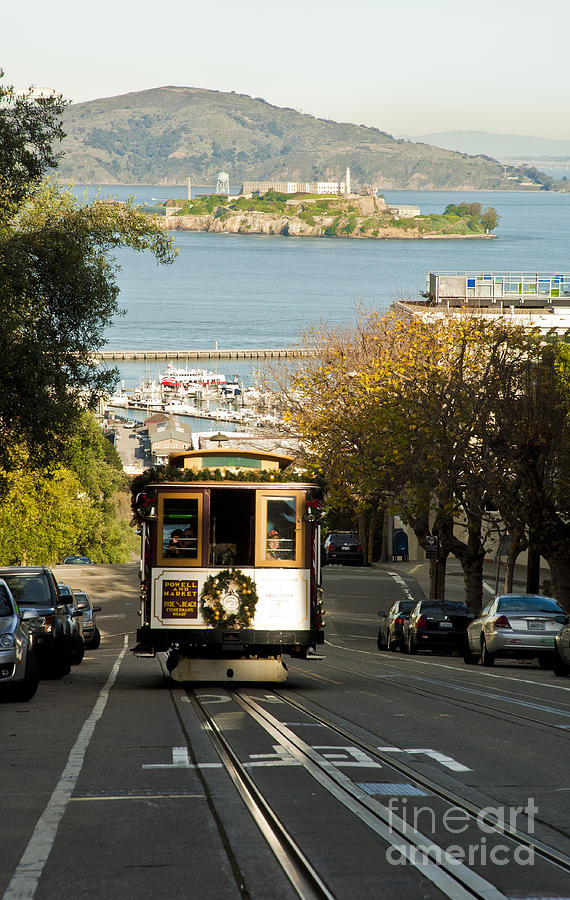 The Cable Car and Alcatraz Photograph by Micah May