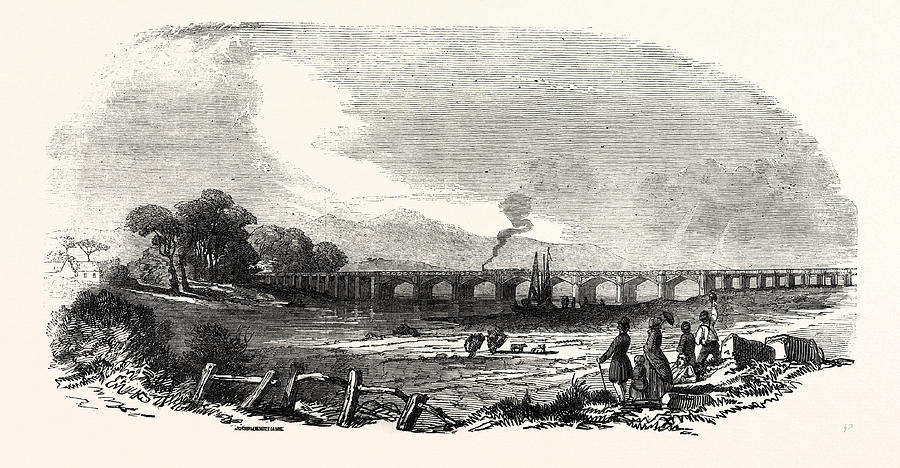 The Caledonian Railway The Esk Viaduct, Skiddaw Drawing by English ...