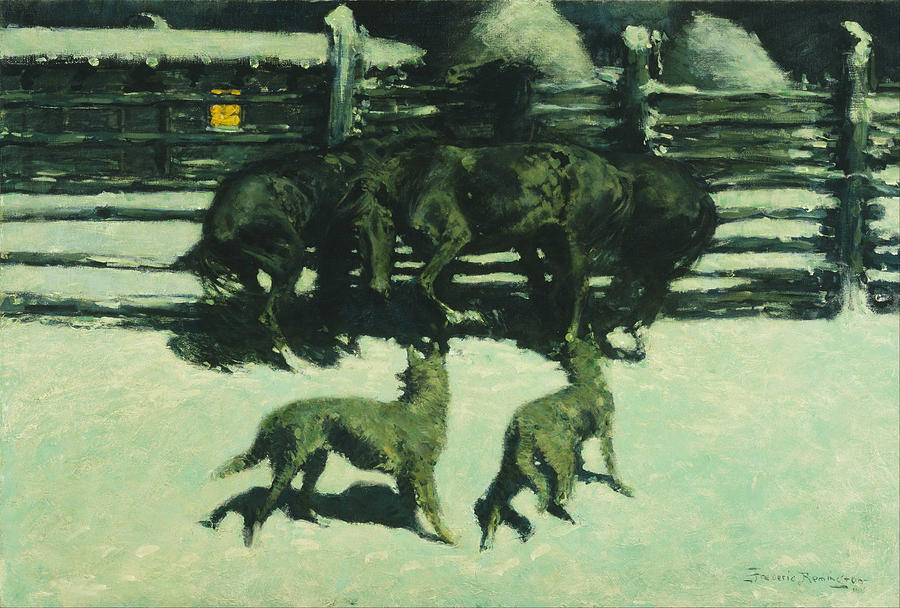 Frederic Remington Painting - The Call for Help by Frederic Remington
