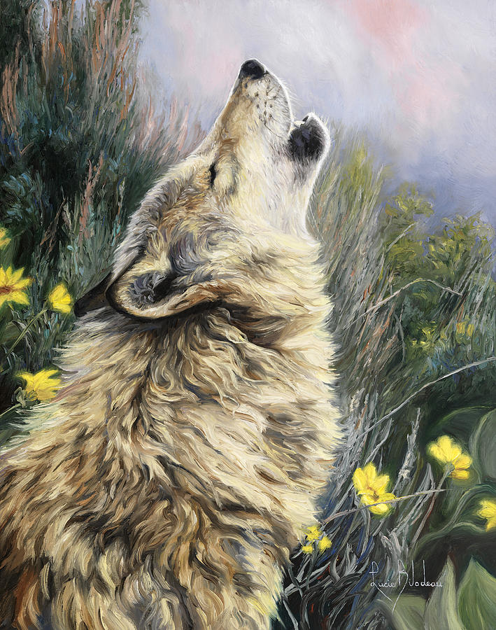 Wolf Painting - The Call by Lucie Bilodeau