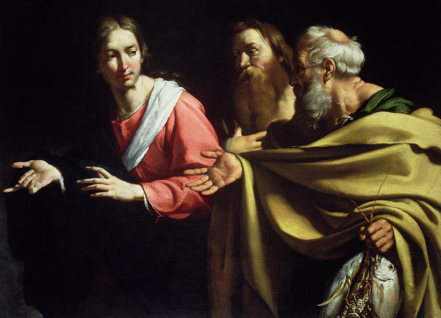 Bernardo Strozzi Painting - The Calling of St. Peter and St. Andrew by Bernardo Strozzi
