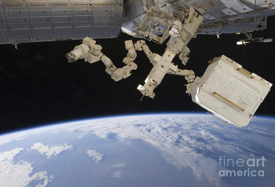 Space Photograph - The Canadian-built Dextre Backdropped by Stocktrek Images