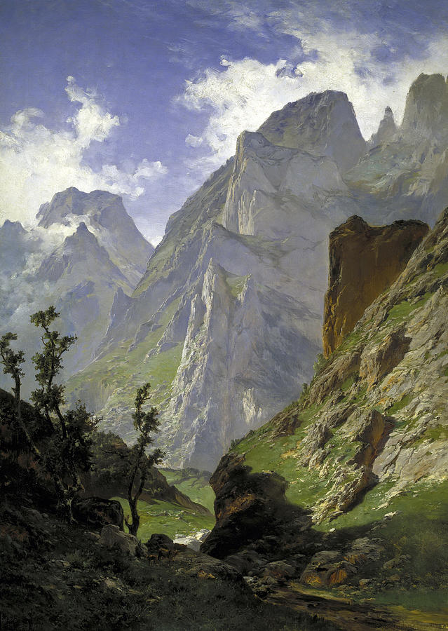 The Canal of Mancorbo in the Picos de Europa Painting by Carlos de Haes